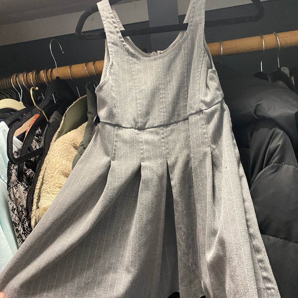 Zara Silver Pinstripe Sleeveless Top